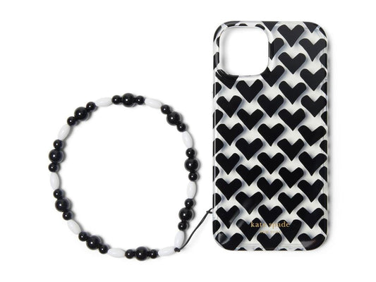 Modernist Hearts Printed TPU Phone Case 14 Pro Max with Wristlet