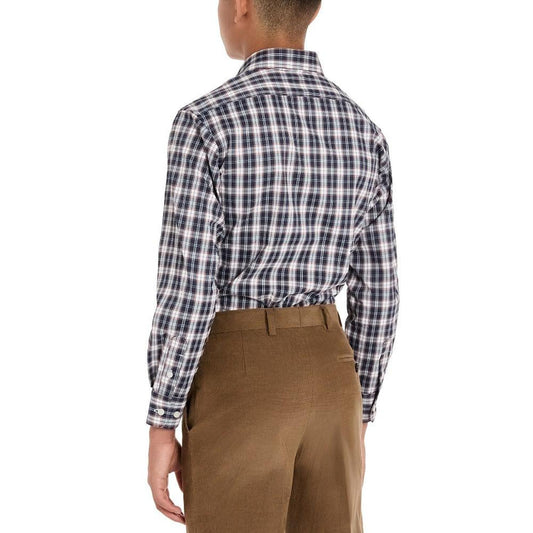 Big Boys Silver Classic Plaid Dress Shirt