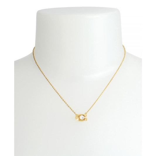 Imitation Pearl Signature C Pendant Necklace 16" + 2" Extender