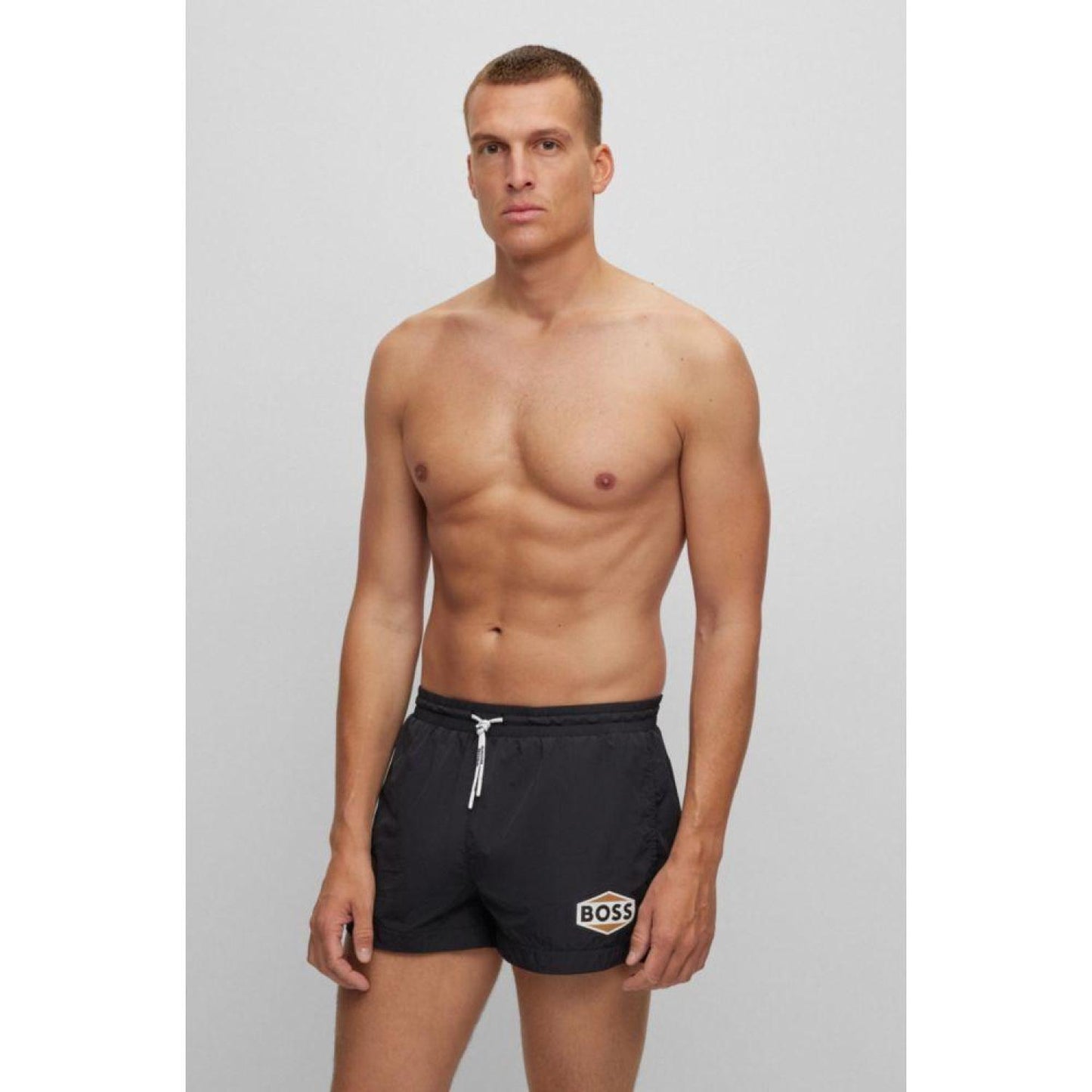 Quick-drying swim shorts with logo details