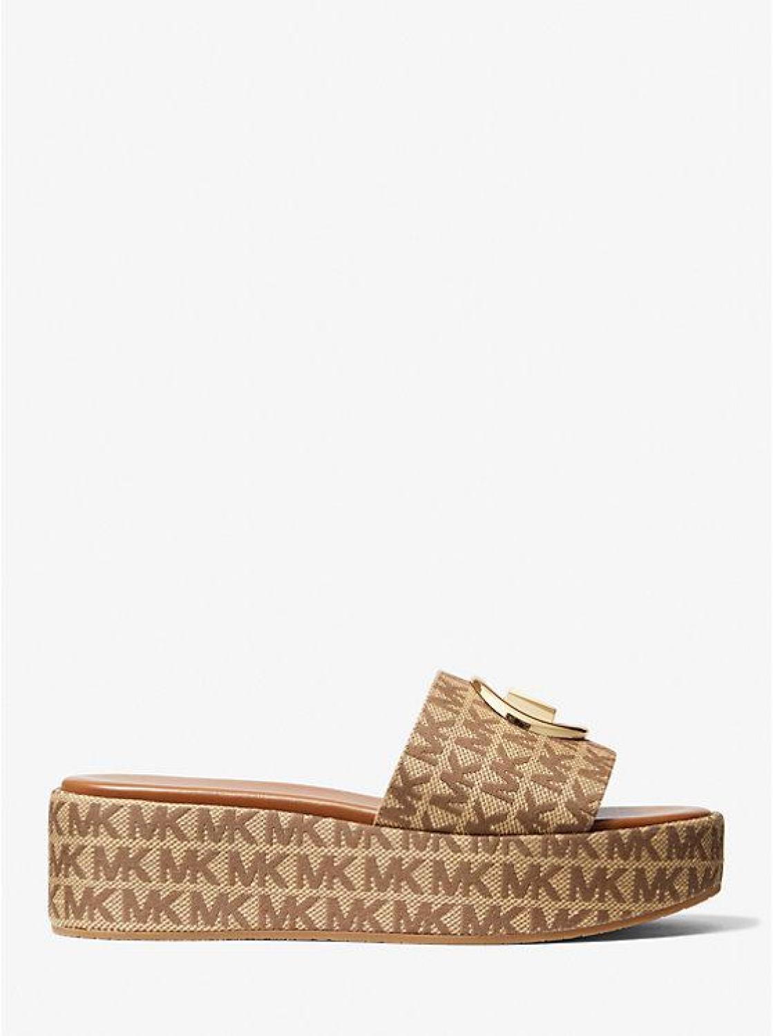 Sadler Logo Jacquard Wedge Sandal