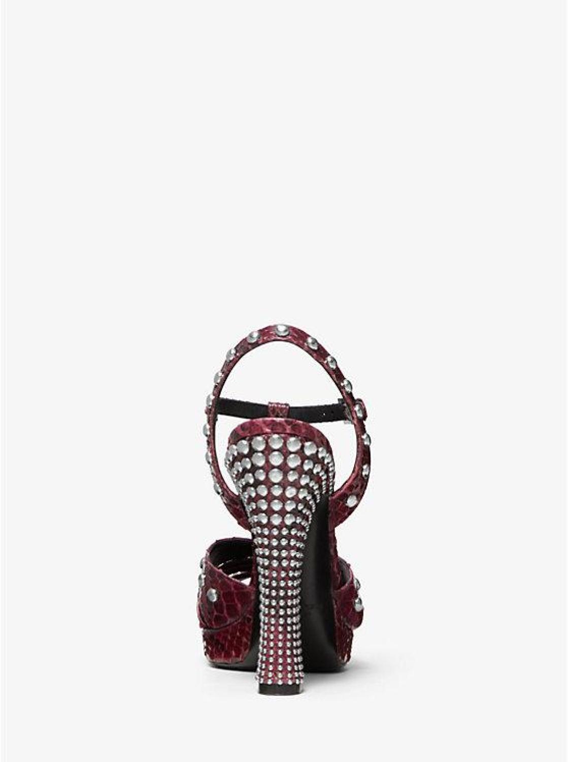 Rosanna Studded Python Platform Sandal