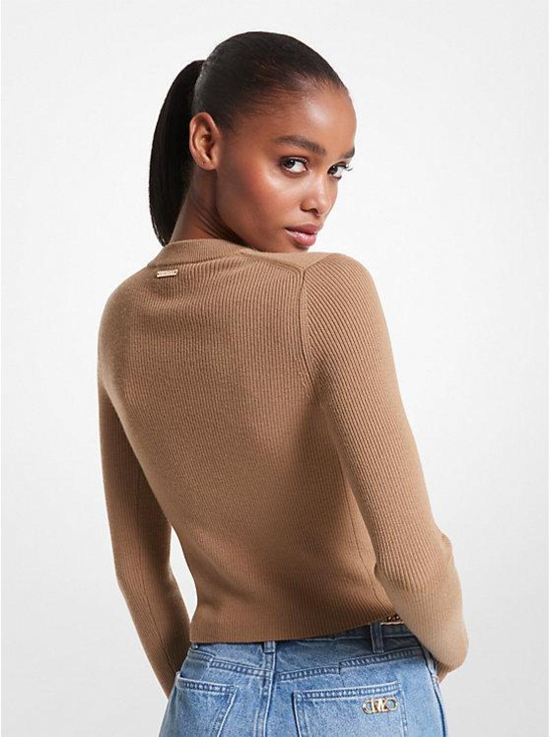 Ribbed Wool Blend Sweater