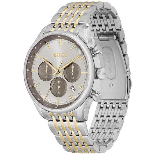 Men's Gregor Quartz Chronograph Stainless Steel and Ionic Gold-Tone Plated Steel Watch 45mm