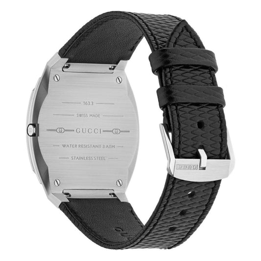 Women's Swiss 25H Black Leather Strap Watch 38mm