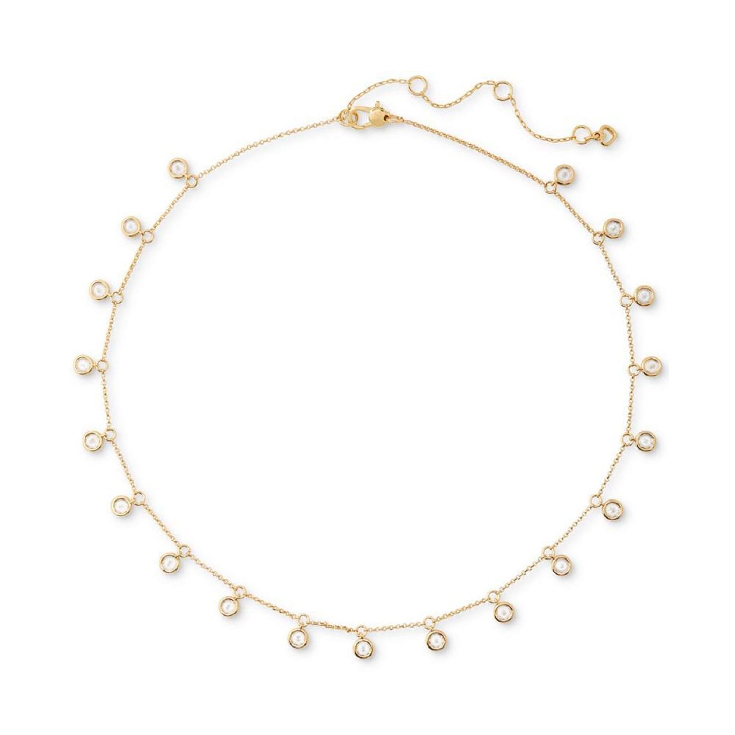 Gold-Tone Crystal Bezel Scatter Collar Necklace, 16" + 3" extender