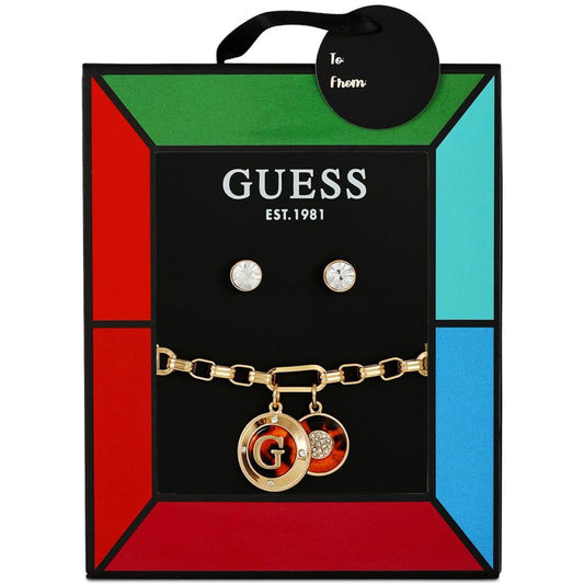 Crystal & Tortoise Charm Bracelet & Stud Earrings Gift Set