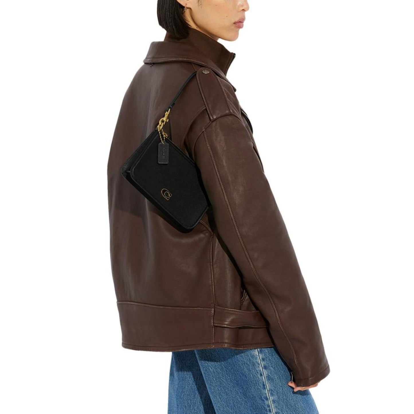 Small Pouch Crossgrain Leather Shoulder Bag