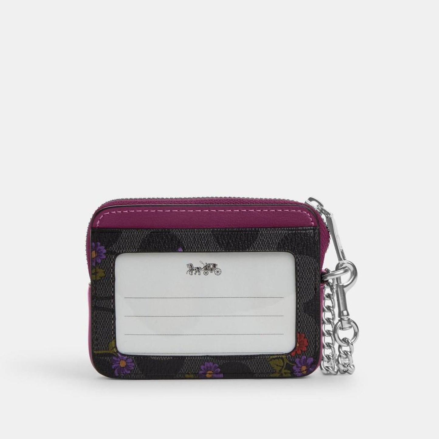 Coach Outlet Zip Card Case In Signature Canvas With Country Floral Print