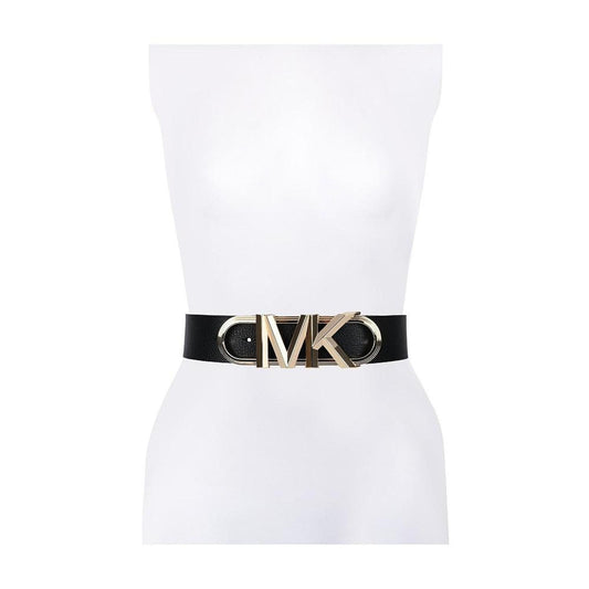 Women's Leather Waist Belt with Logo Buckle