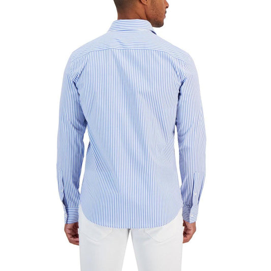 Men's Slim-Fit Stretch Pinstripe Button-Down Shirt