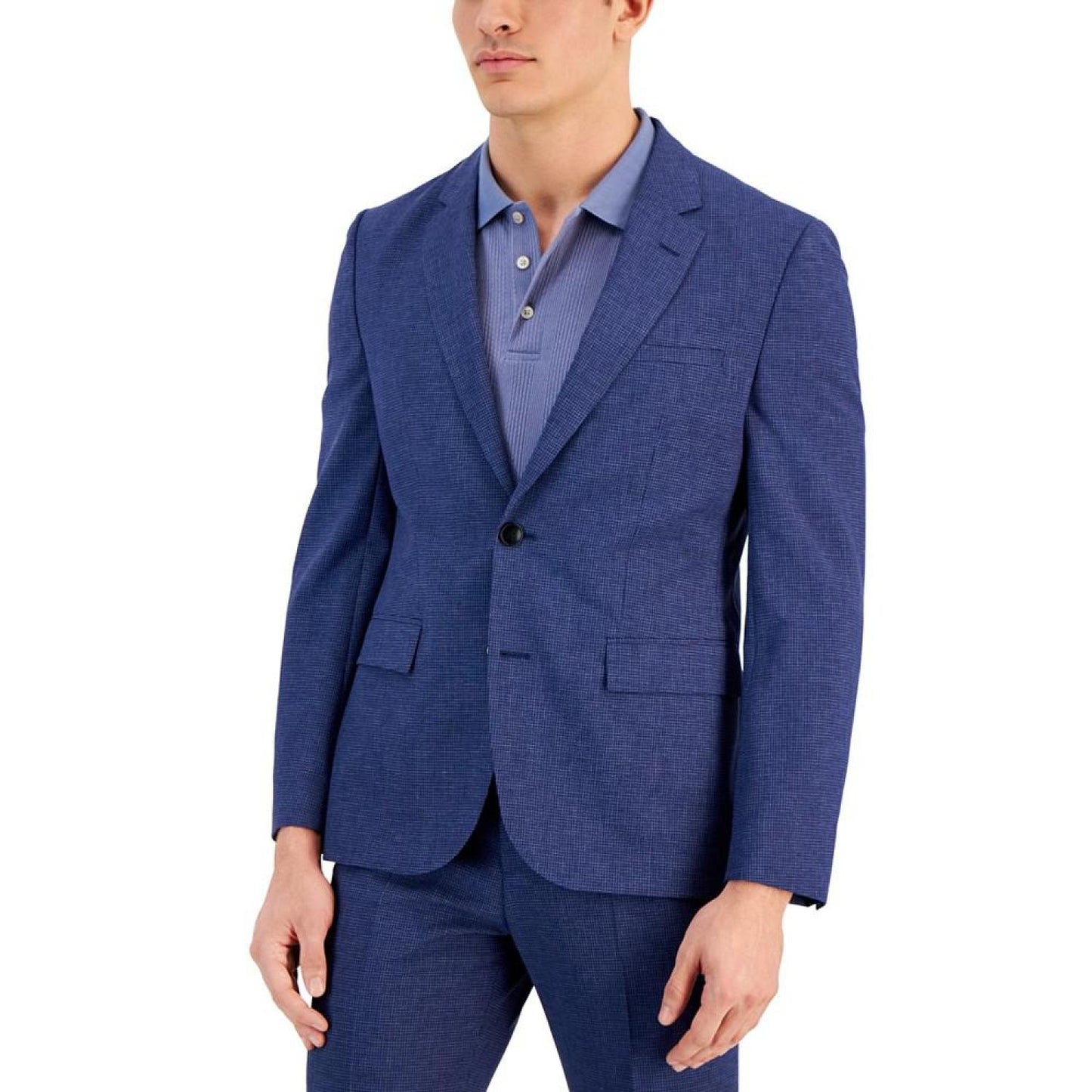 Men's Modern-Fit Micro-Grid Superflex Suit Jacket