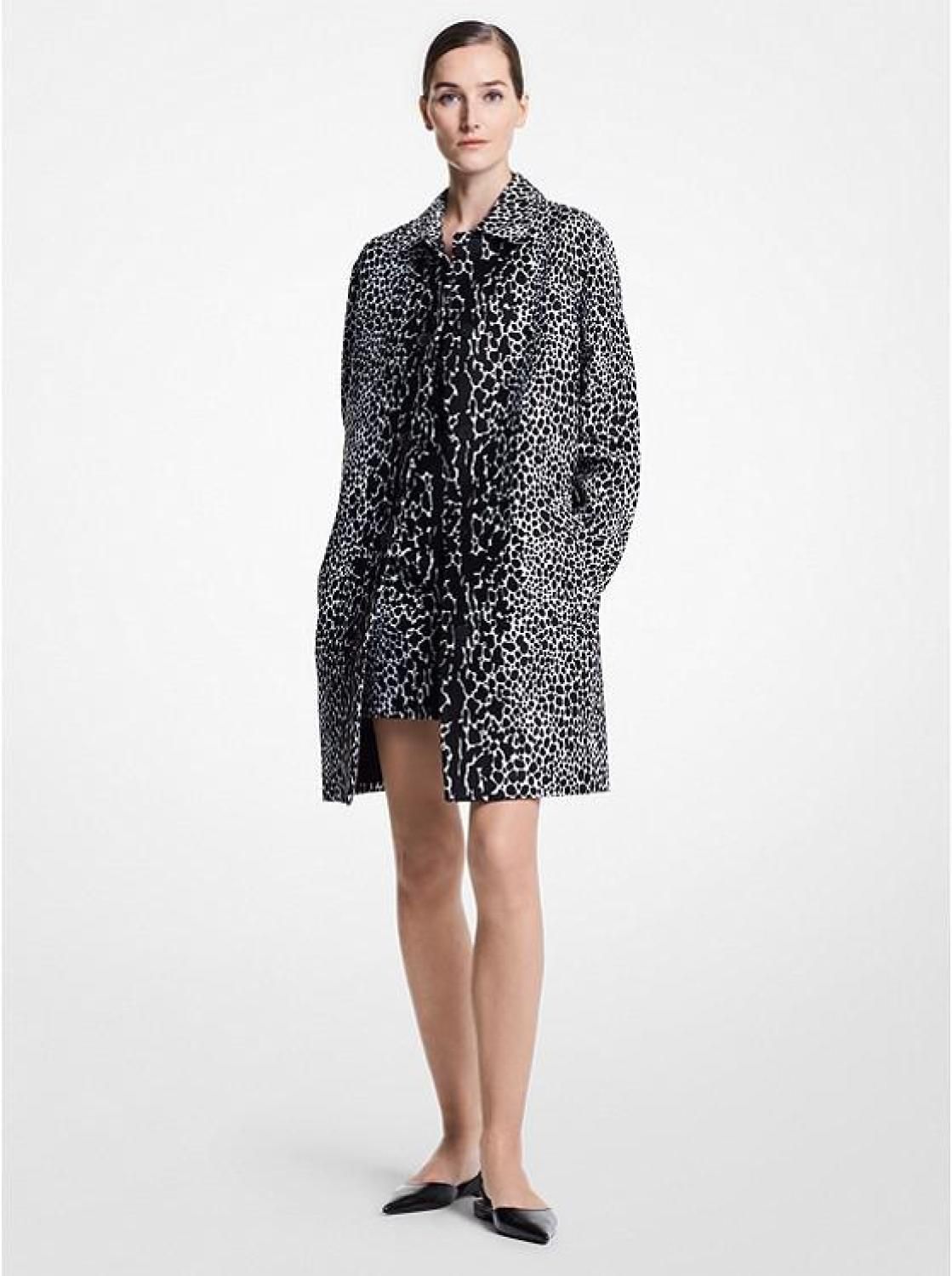 Ocelot Cotton and Silk Jacquard Balmacaan