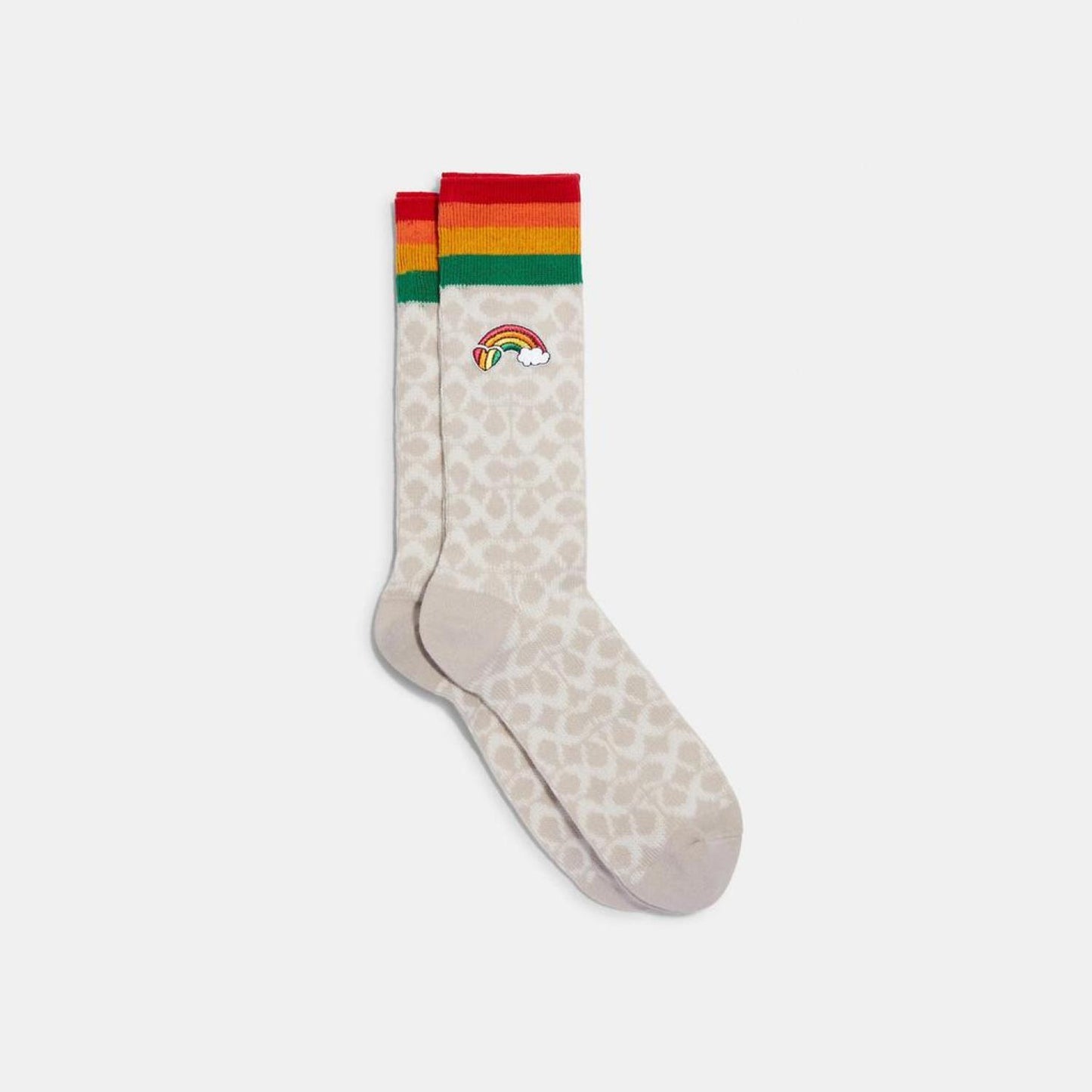Coach Outlet Rainbow Signature Calf Length Socks