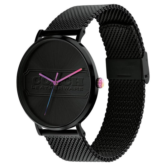 Men's Charles Black-Tone Stainless Steel Mesh Bracelet Watch 41mm