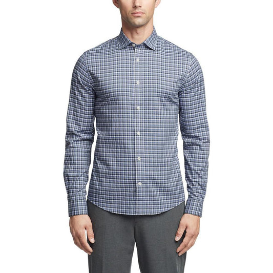 Men's Airsoft Slim Fit Untucked Length Wrinkle Free Stretch Dress Shirt