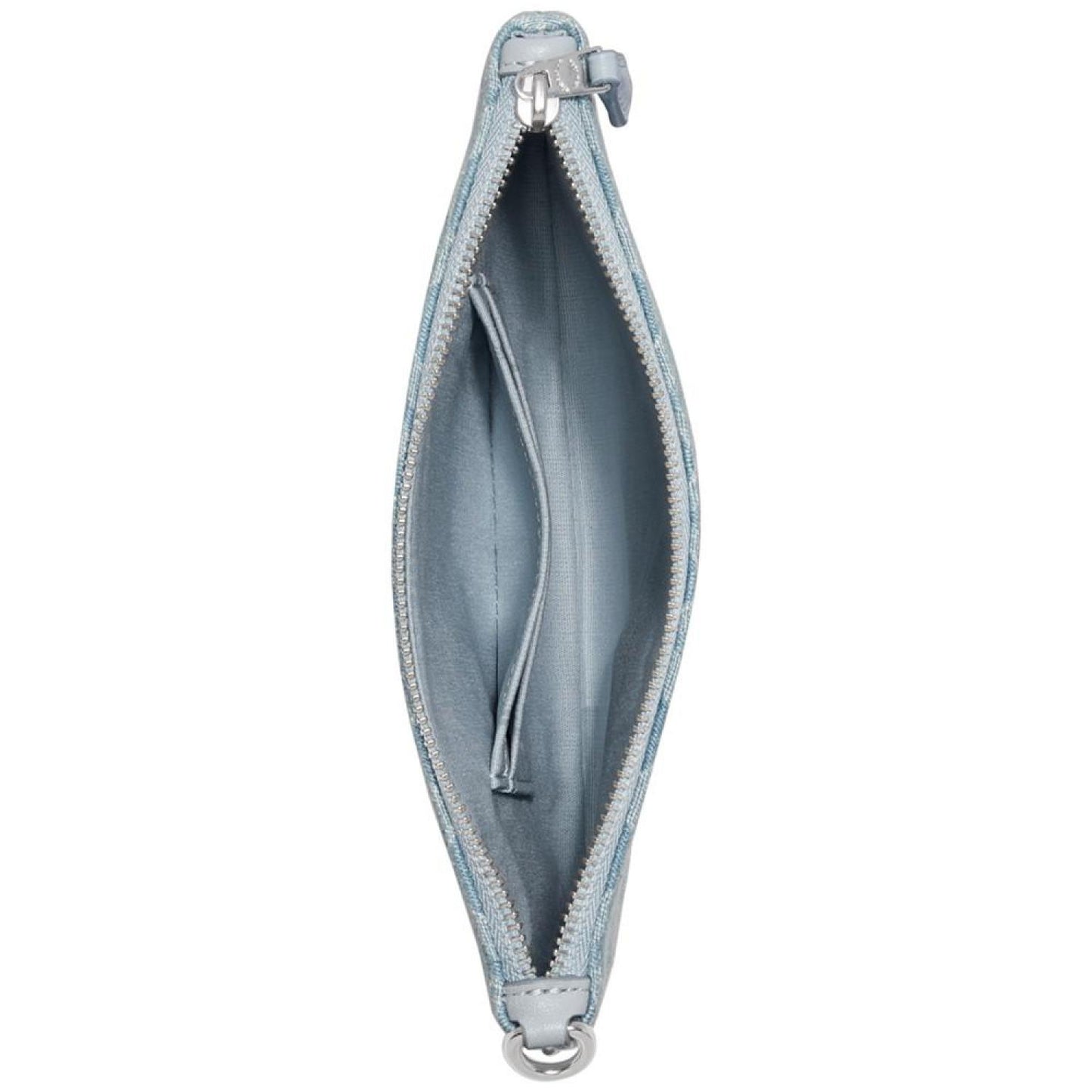 Washed Denim Signature Small Wristlet