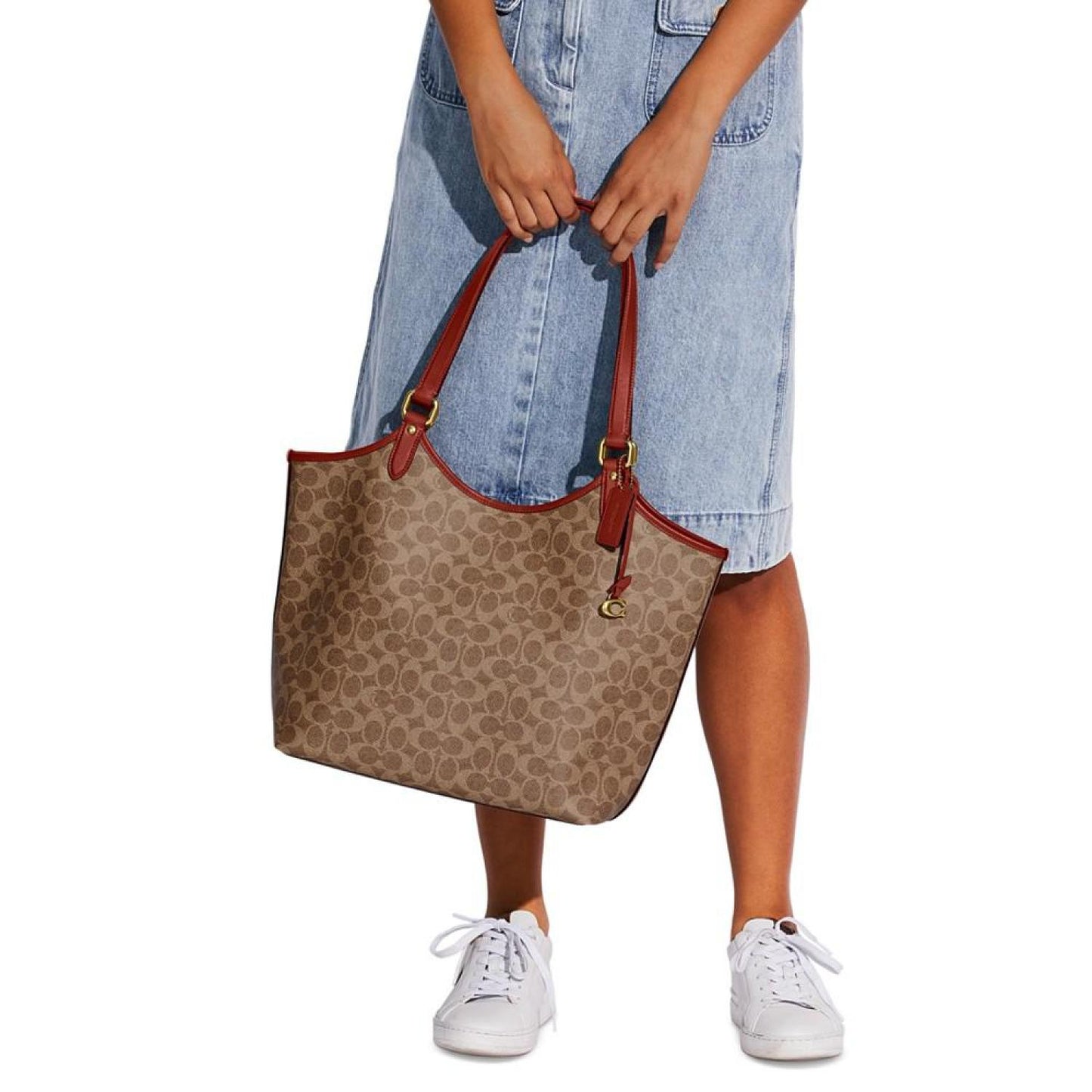 Signature Coated Canvas Day Tote with Removable Pouch