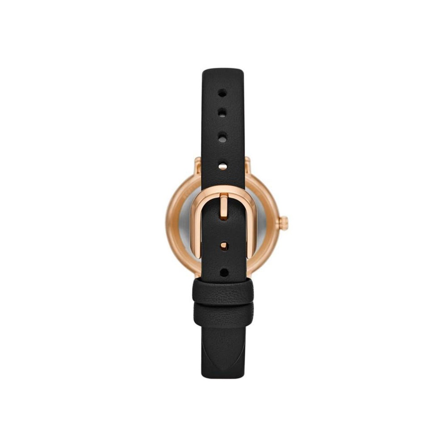 Women's Morningside Black Leather Strap Watch and Top Ring Set, 34mm
