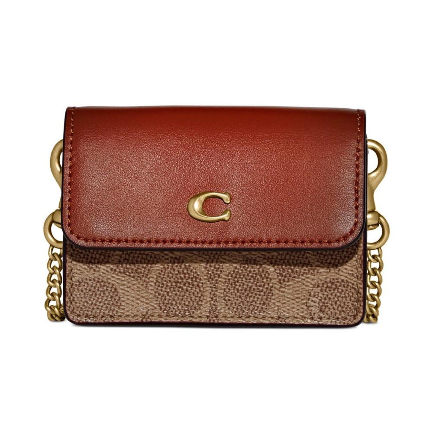 Colorblock Coated Canvas Signature Half Flap Card Case