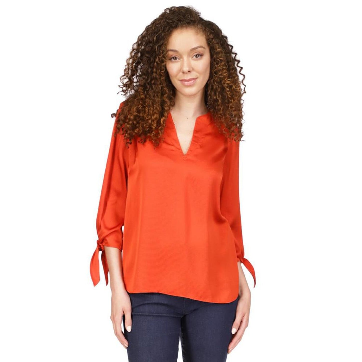 Women's Satin Tie Top, Regular & Petite