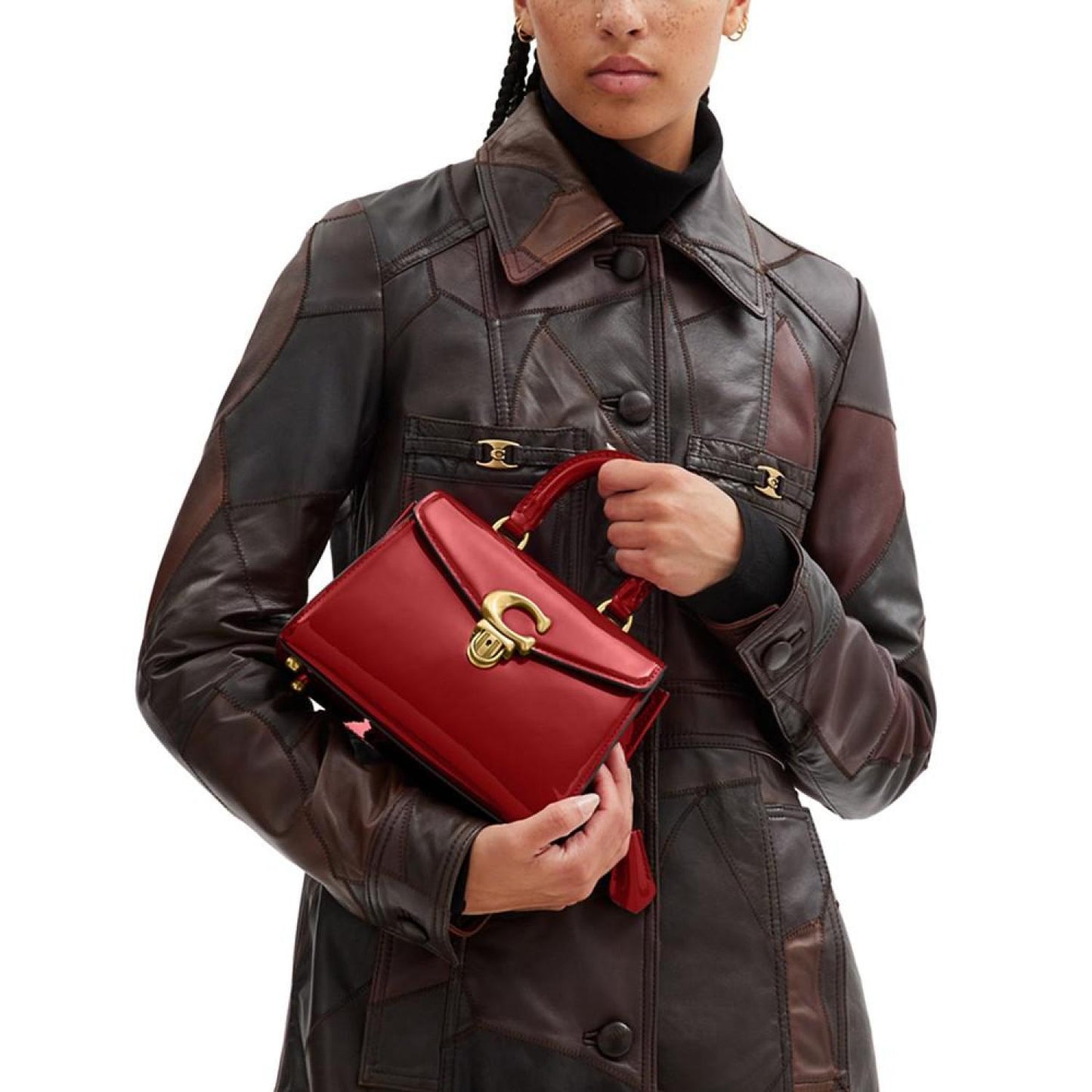 Sammy Top Handle 21 Small Patent Leather Handbag