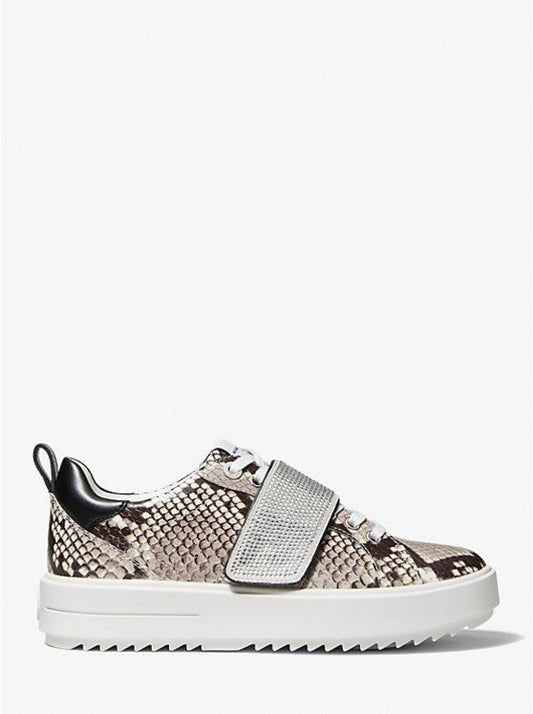 Emmett Embellished Snake Embossed Leather Sneaker