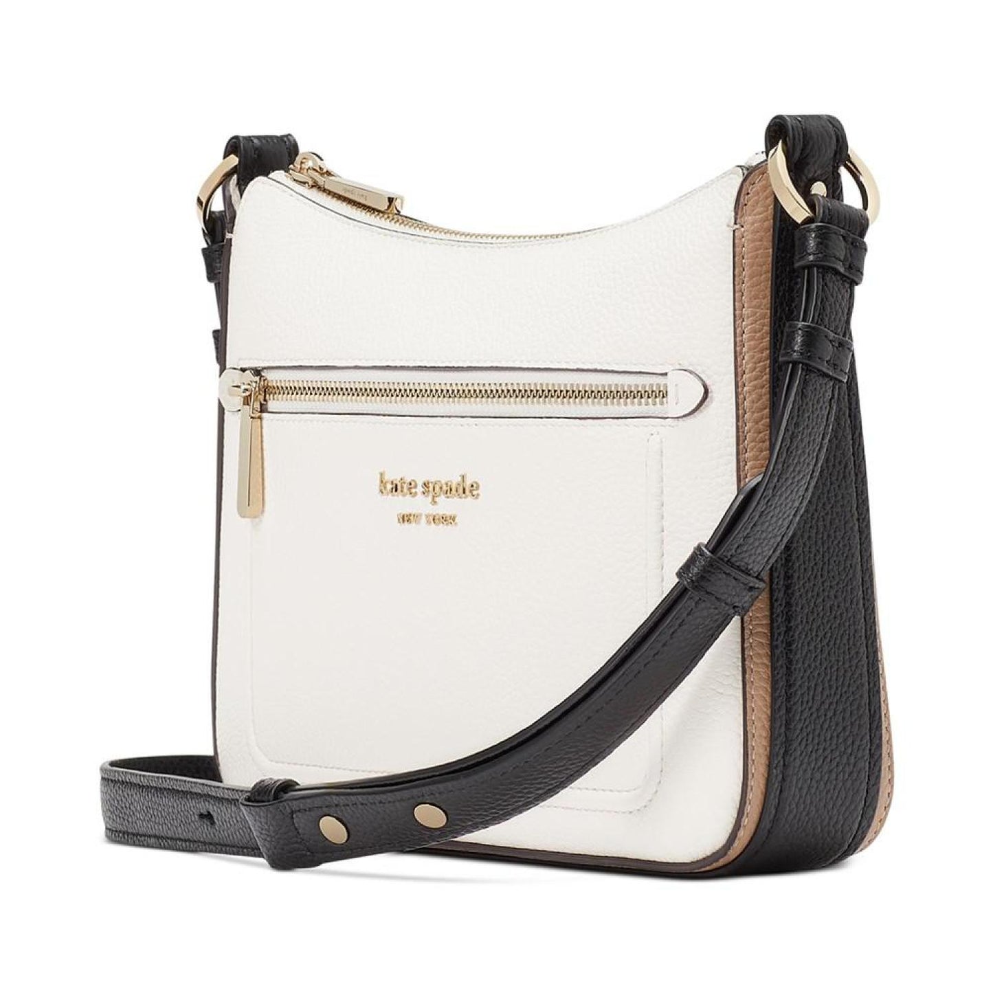 Hudson Colorblocked Pebbled Leather Small Crossbody