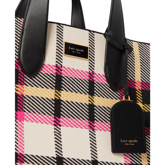 Manhattan Museum Plaid Knit Jacquard Extra Large Tote