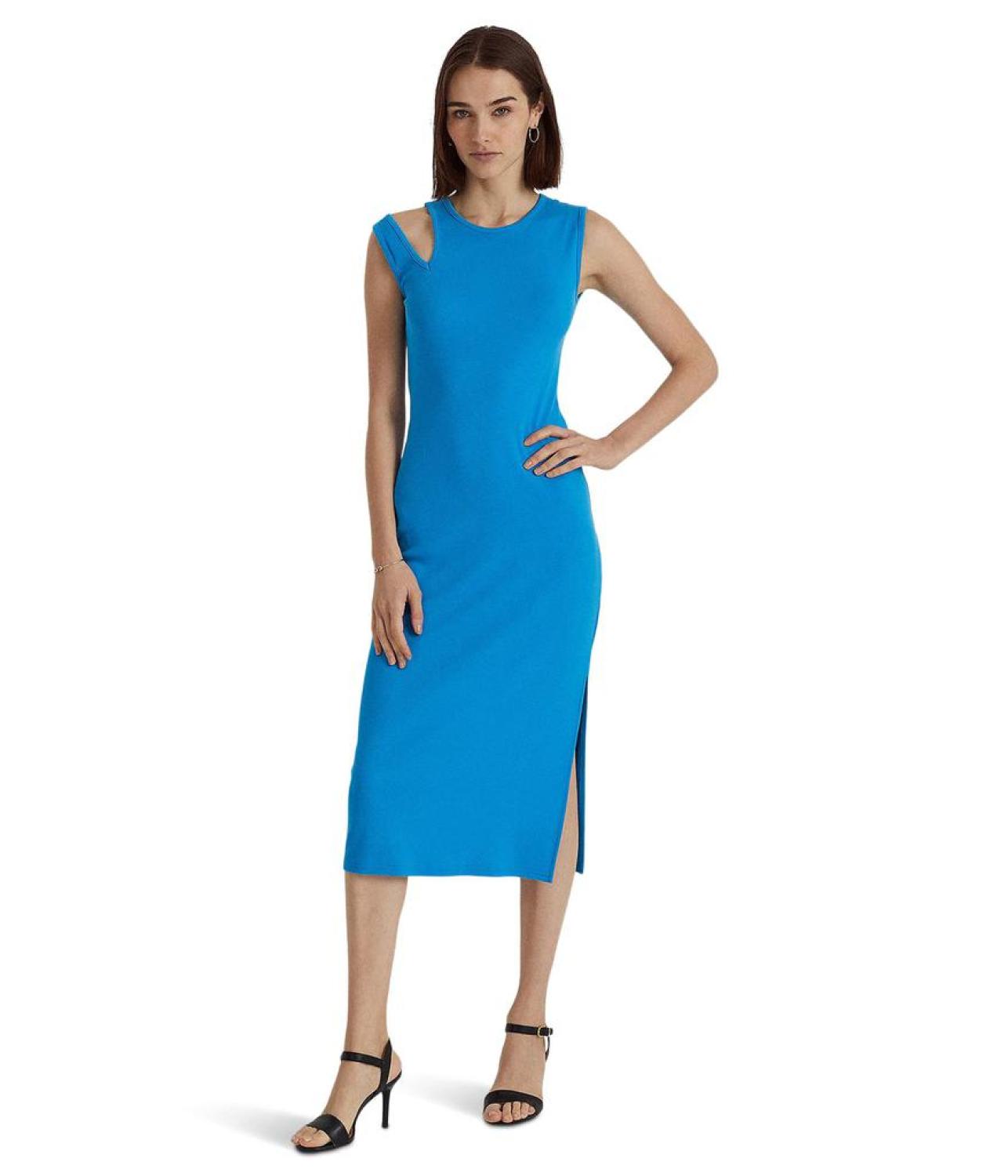 Cotton-Blend Sleeveless Midi Dress