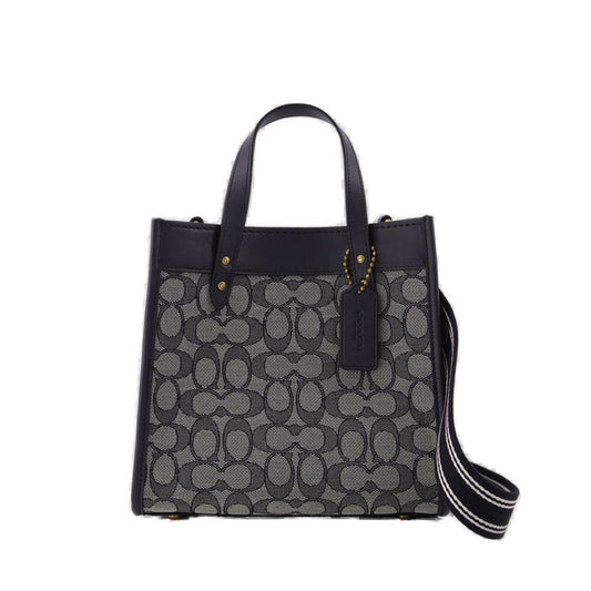 Coach Monogram-Jacquard Small Top Handle Bag