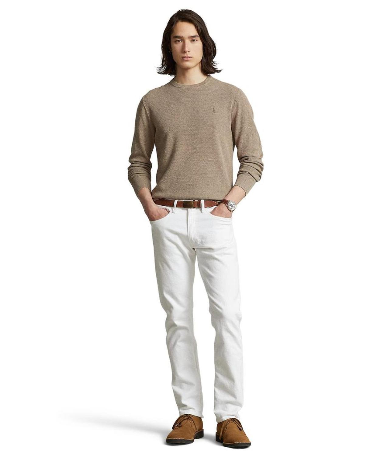 Textured-Knit Cotton Sweater