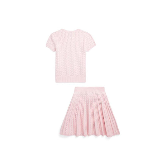 Big Girls Mini-Cable Cotton Sweater and Skirt Set