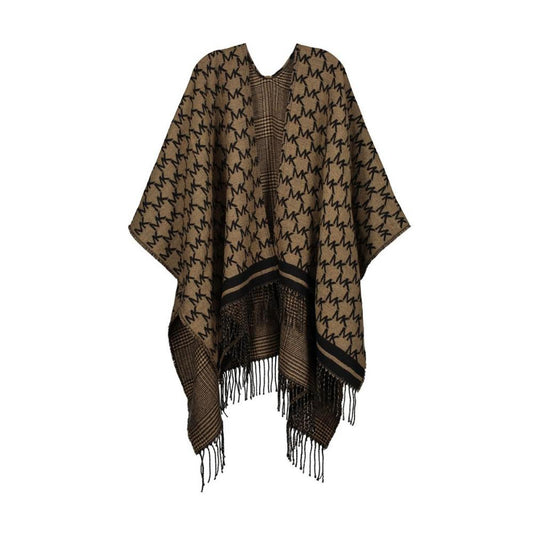 Reversible Logo Plaid Fringe Kimono
