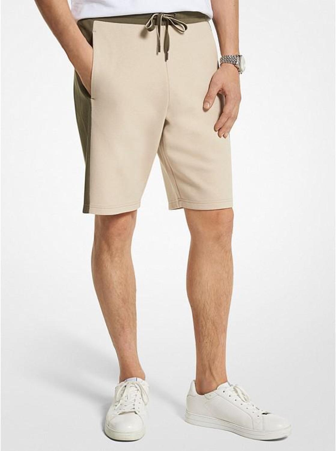 Two-Tone Cotton Blend Shorts