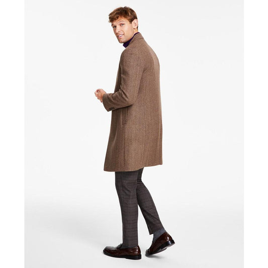 Men's Classic-Fit Herringbone Overcoat