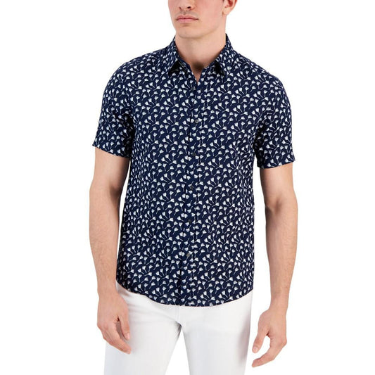 Men's Slim-Fit Printed Short Sleeve Shirt
