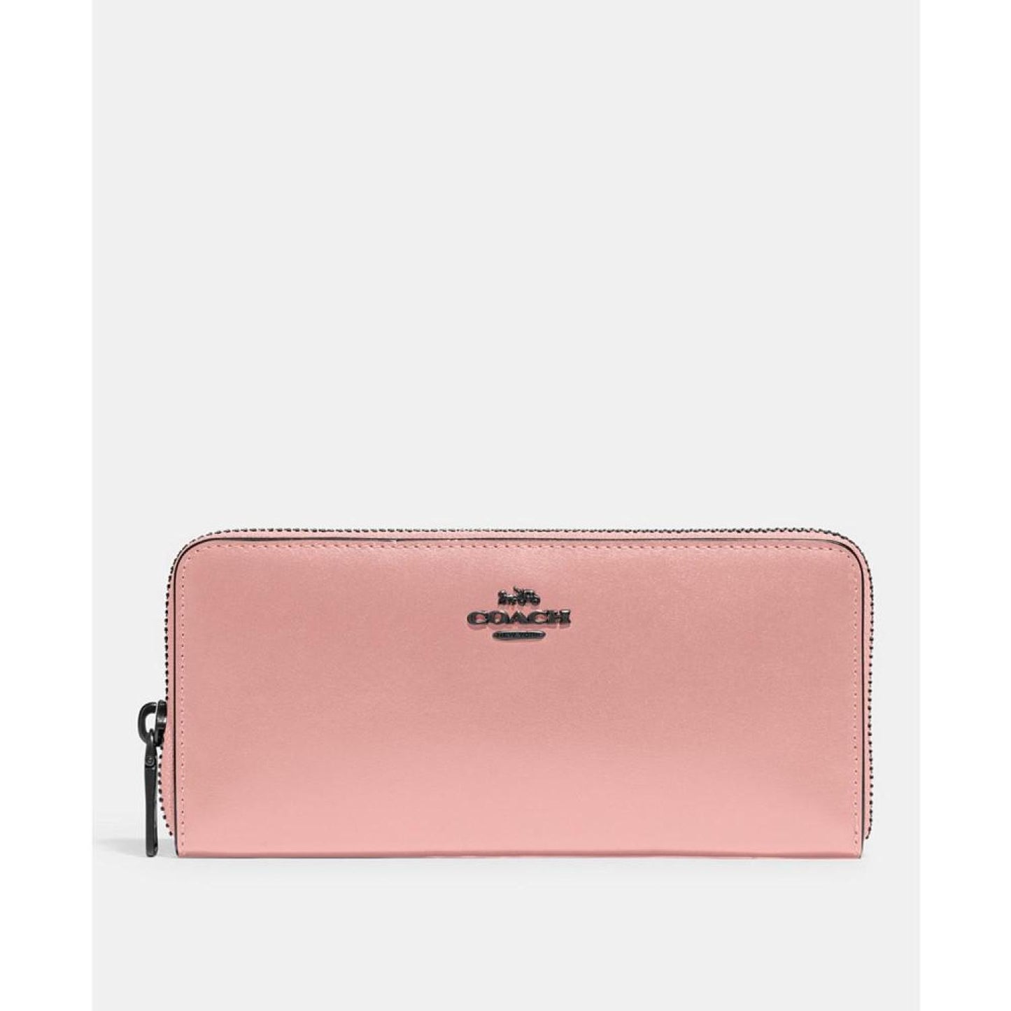 Smooth Leather Slim Accordion Zip Wallet