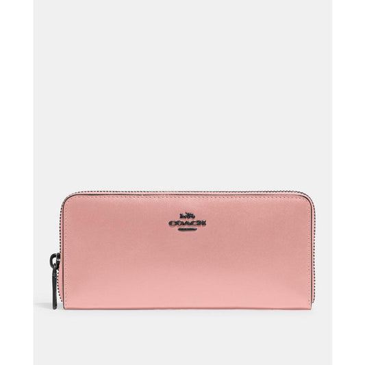 Smooth Leather Slim Accordion Zip Wallet