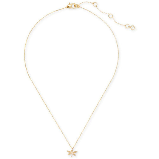 Gold-Tone Pavé Dragonfly Pendant Necklace, 16" + 3" extender