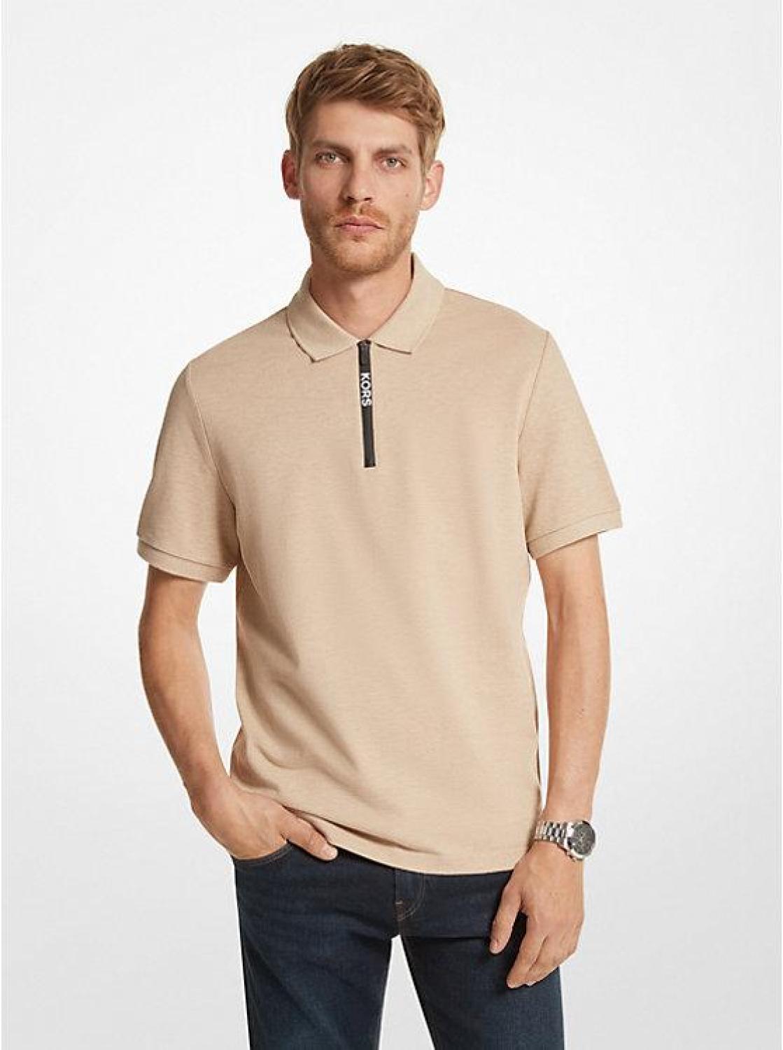 Cotton Half-Zip Polo Shirt