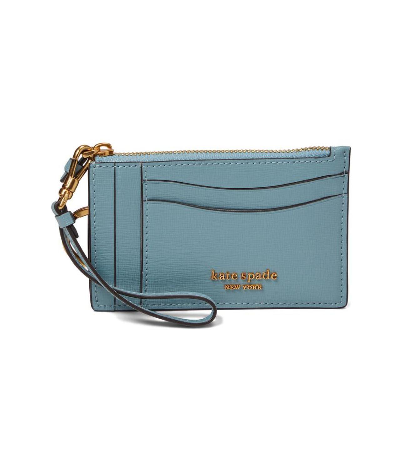 Morgan Saffiano Leather Coin Card Case Wristlet
