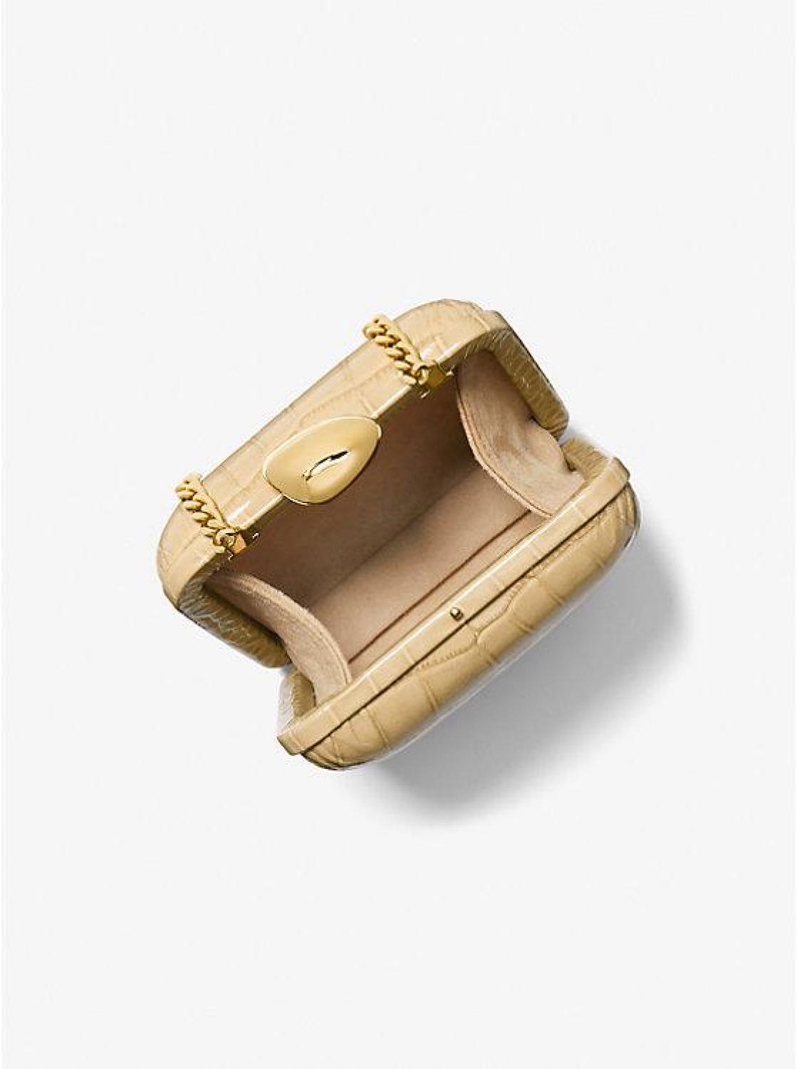 Tina Mini Crocodile Embossed Leather Minaudiere