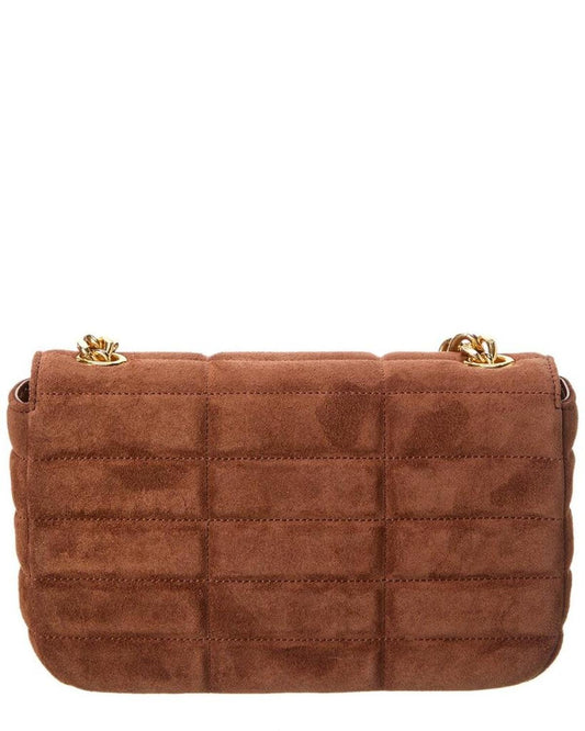 CELINE Monochrome Quilted Suede Shoulder Bag