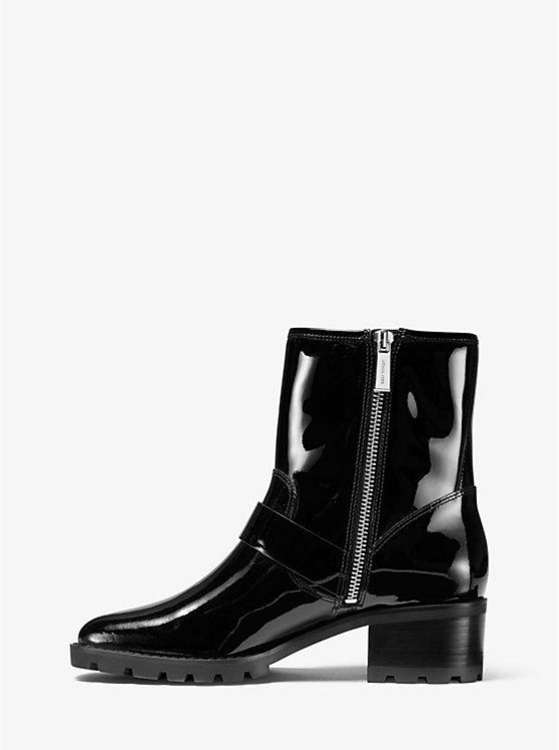 Bronwyn Patent Leather Moto Boot