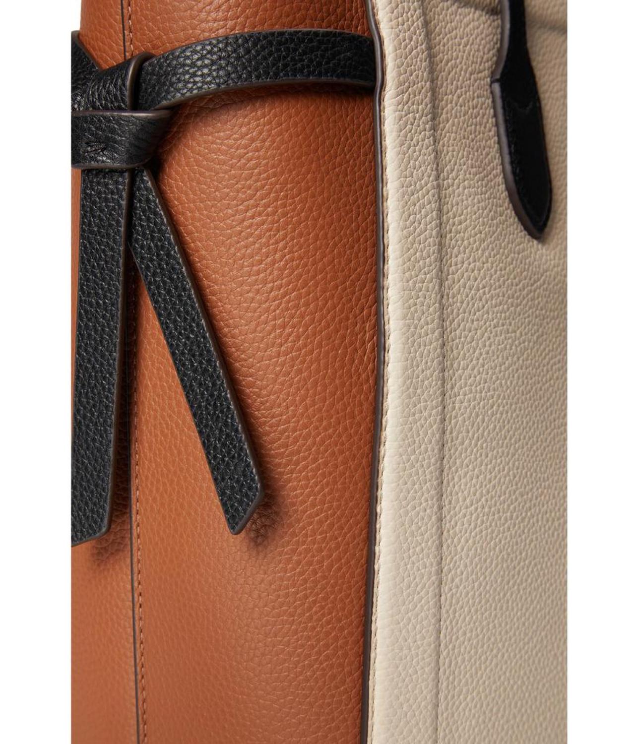 Knott Color-Blocked Pebbled Leather Large Tote