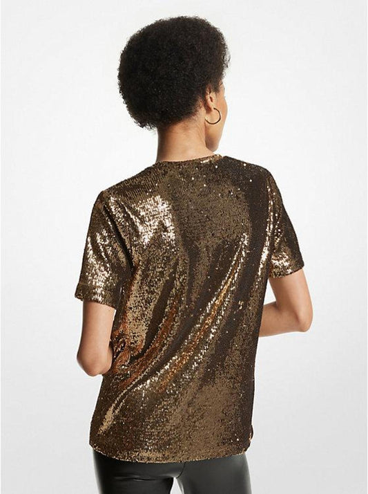 KORS Sequined Stretch Tulle T-Shirt