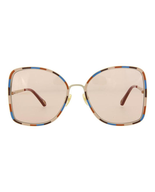 Square-Frame Metal Sunglasses