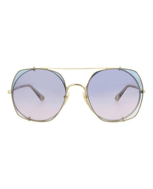 Square-Frame Metal Sunglasses