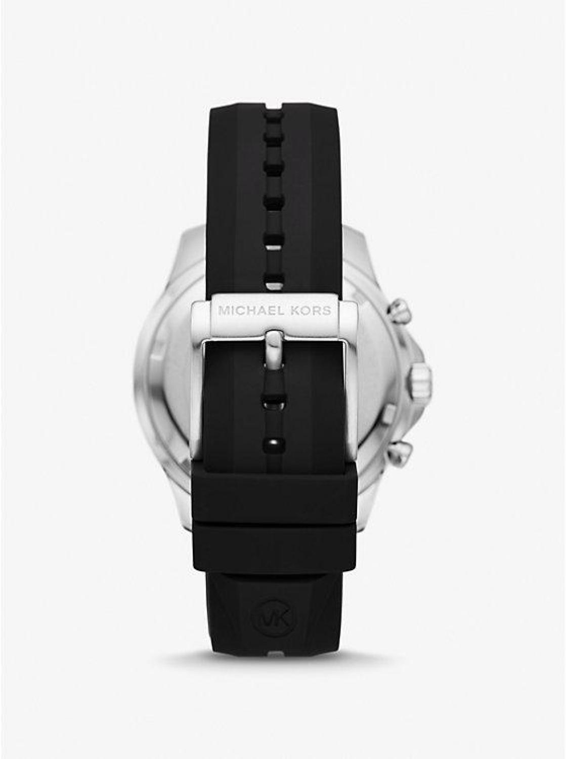 Oversized Nolan Silver-Tone and Silicone Watch